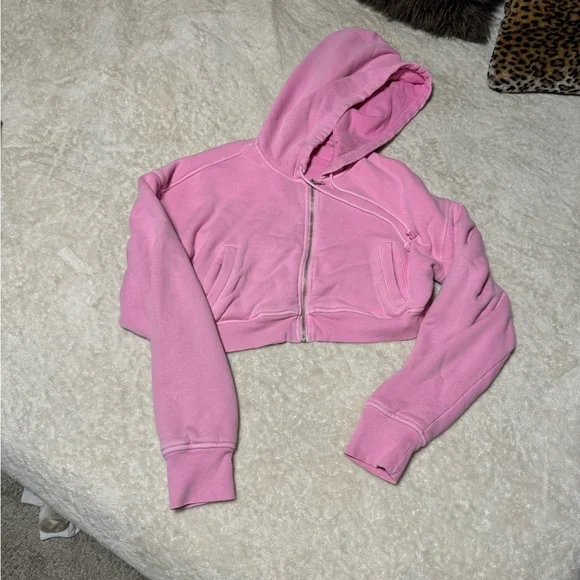 Elwood babydoll crop vintage pink hoodie - Picture 2 of 6